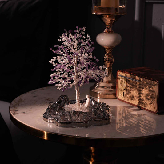 Mind Clarity Tree – Amethyst & Clear Quartz