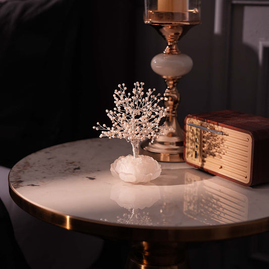 Pure Pearl Lotus Feng Shui Tree – Harmony & Spiritual Purity