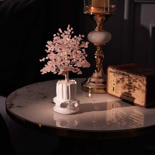 Soft Strength Taurus Rose Quartz Tree