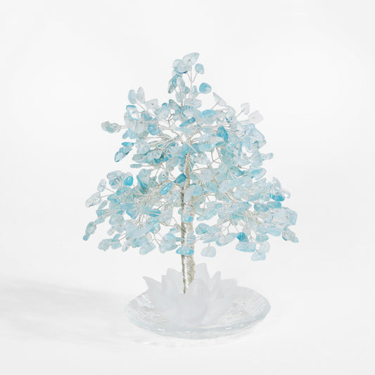 Aquamarine Lotus Feng Shui Tree – Peace & Clarity