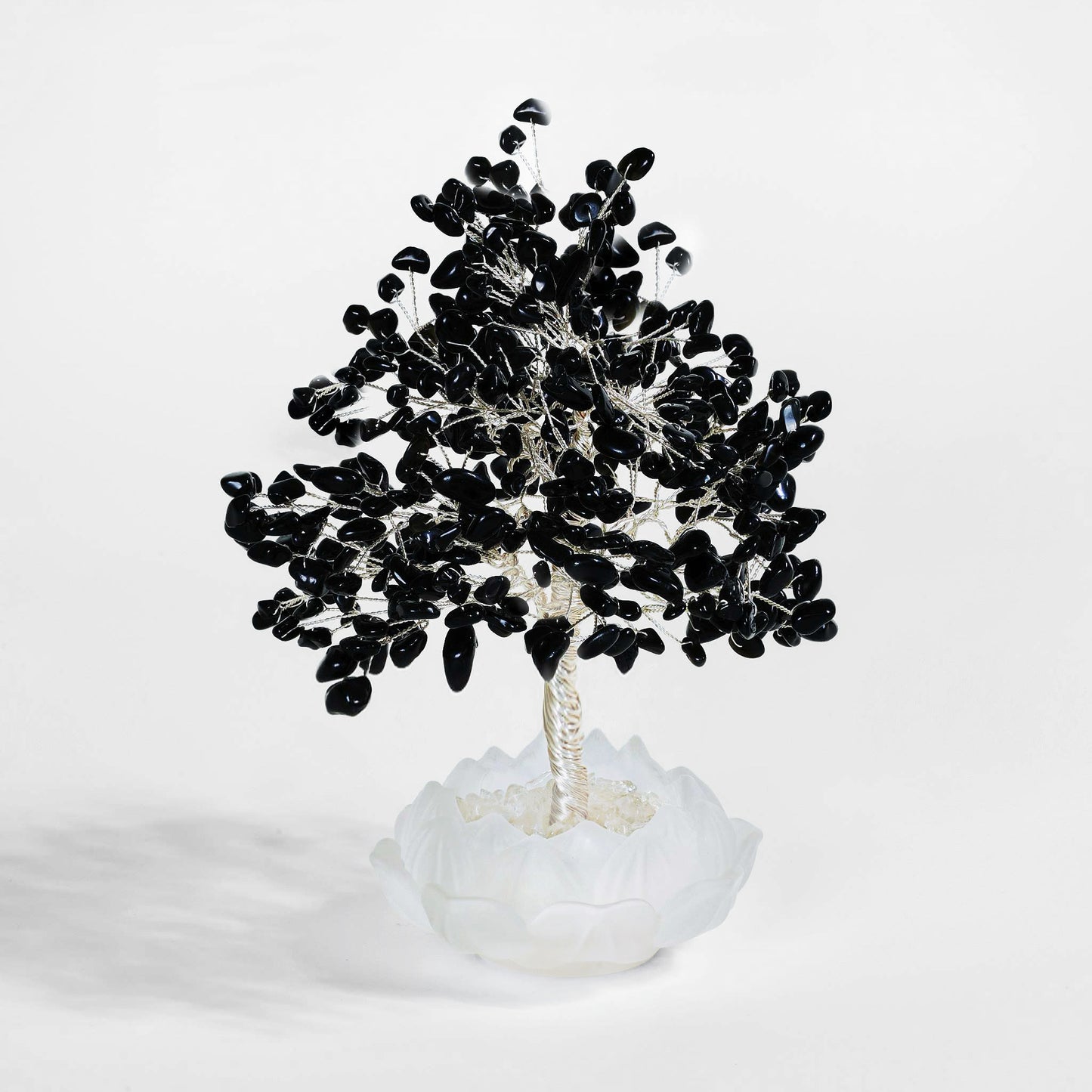 Shielding Black Obsidian Protection Lotus Feng Shui Tree – Grounding & Safety