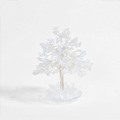 Radiant Clear Quartz Lotus Feng Shui Tree – Clarity & Healing Power