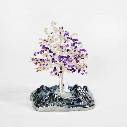 Double Fortune Tree – Amethyst & Citrine