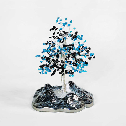 Healing Amplifier Tree – Black Obsidian & Blue Goldstone