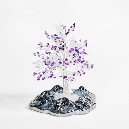 Mind Clarity Tree – Amethyst & Clear Quartz