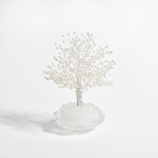 Pure Pearl Lotus Feng Shui Tree – Harmony & Spiritual Purity
